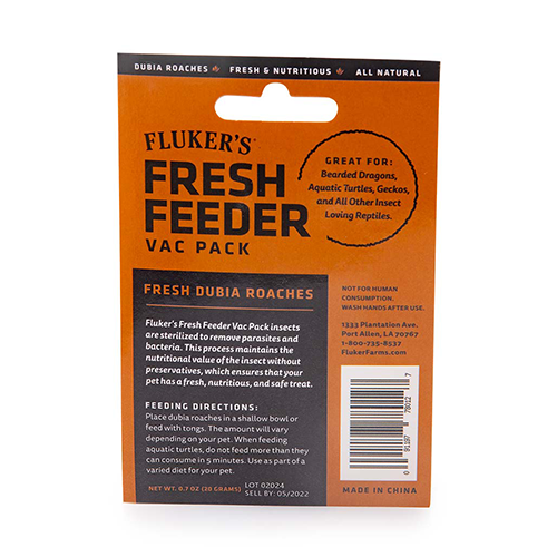 FRESH FEEDER VAC PACK FRESH DUBIA ROACHES 0.7 OZ FLUKER'S