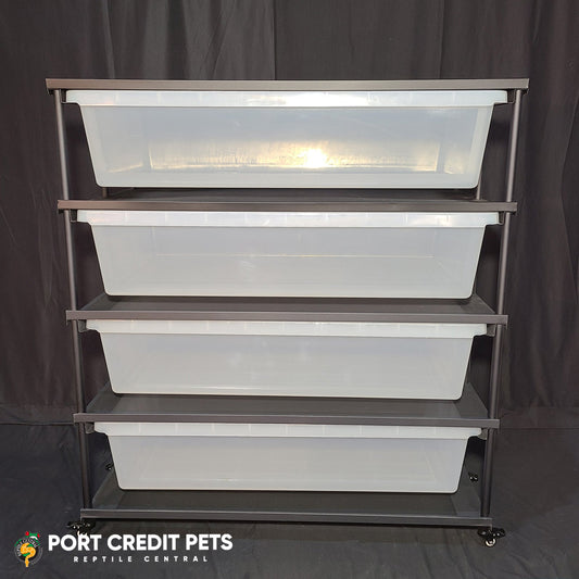 R180 RACK – REPTILE BIN 4 LEVEL 4 BIN COMPLETE SYSTEM