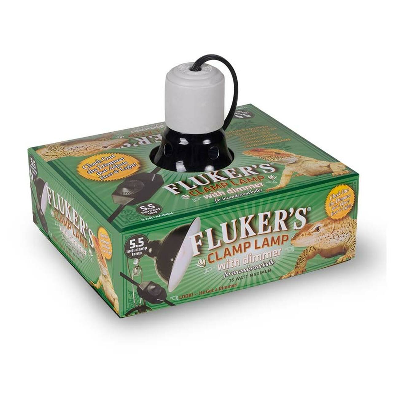 FLUKER'S® REPTA-CLAMP LAMP WITH DIMMER SWITCH 5.5"
