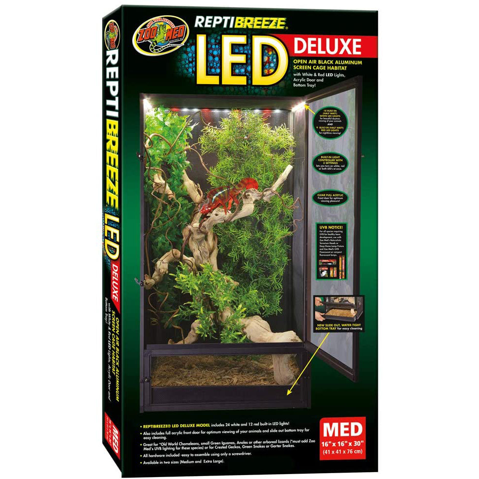 Zoo Med™ ReptiBreeze® LED Deluxe Enclosure Medium