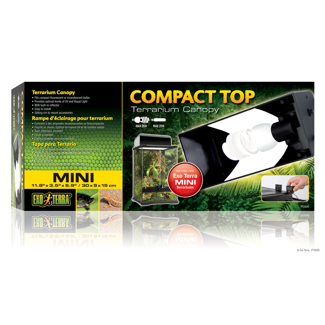 Exo Terra Plastic Canopy w.Single Socket30cm