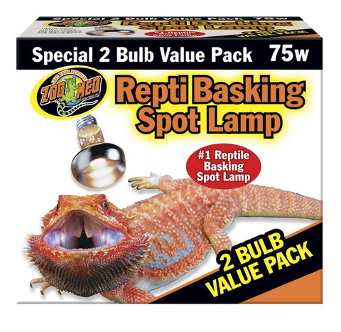 75W Reptile Basking Spot Lamp 2 Pack Zoo Med