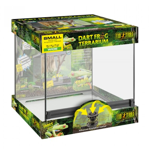 EXO TERRA 18"x18"x18" DART FROG TERRARIUM, ADVANCED HABITAT, SMALL/WIDE