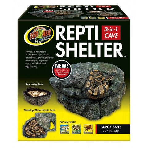 Repti Shelter 3 in 1 Cave Lg - Zoo Med