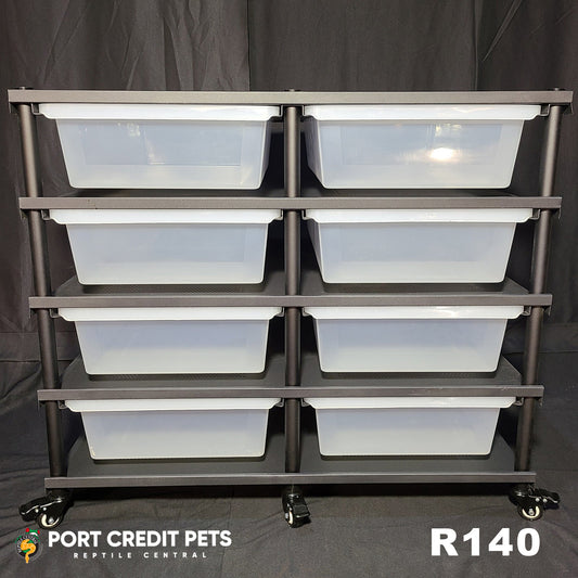 R140 RACK – REPTILE 4 LEVEL 8 BIN COMPLETE SYSTEM