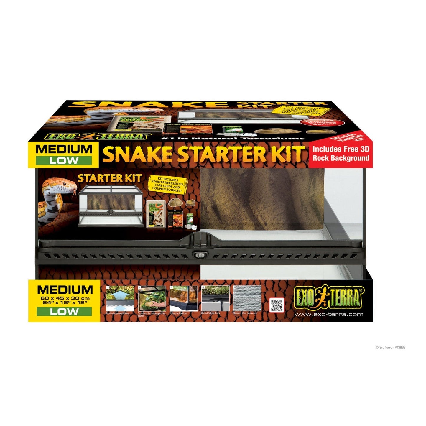 EXO TERRA  24x18x12” Snake Starter Kit 60x45x30cm