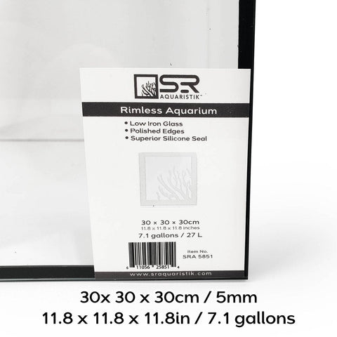 SR Aquaristik Rimless Aquarium 30cm x 30cm x 10cm / 11.8" x 11.8" x 3.9" (2.3 gallons)