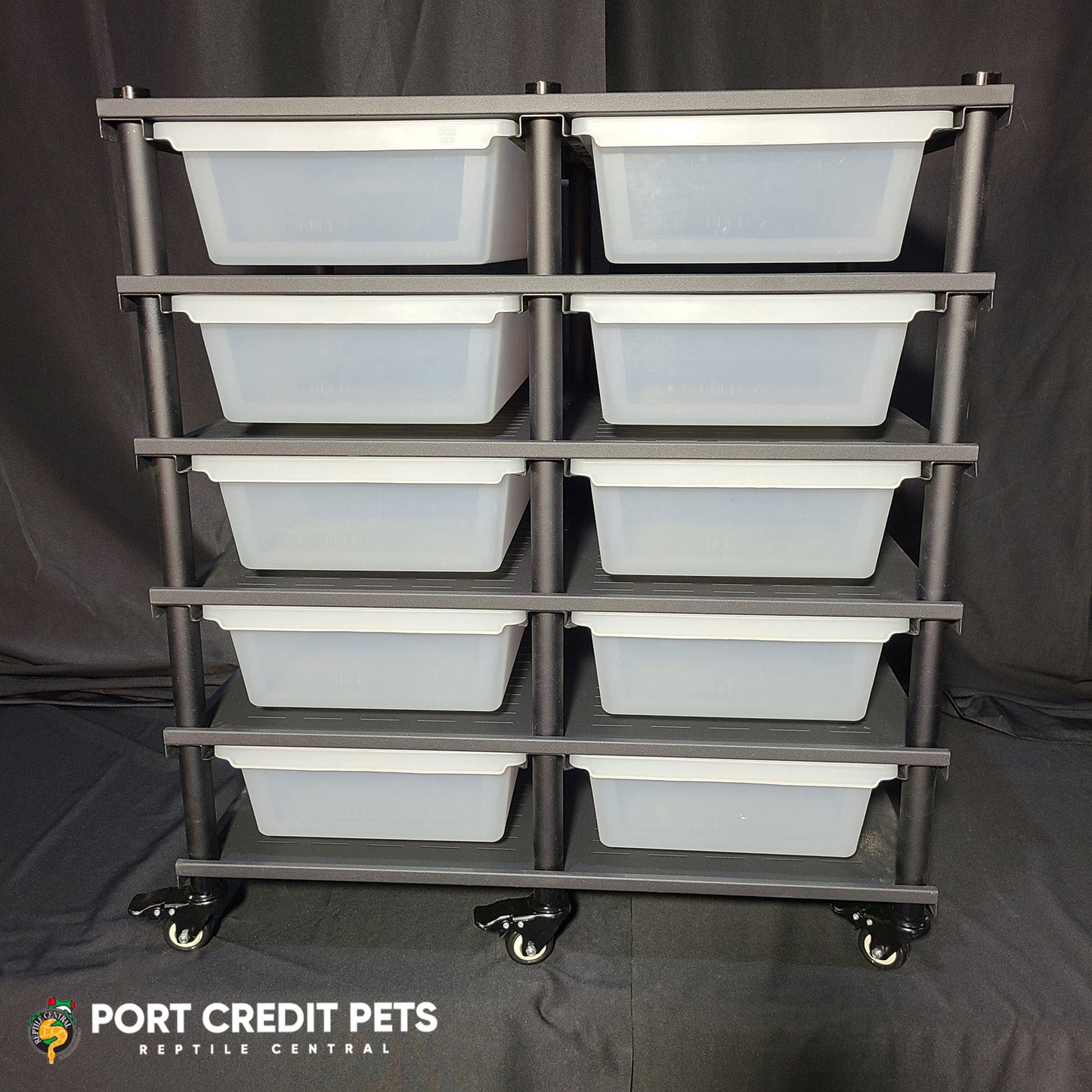 R100 RACK – REPTILE 5 LEVEL 10 BIN COMPLETE SYSTEM