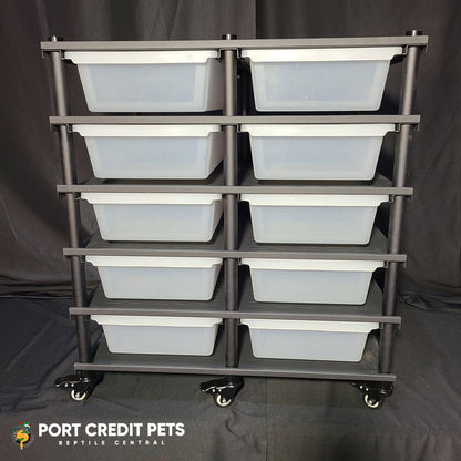 R100 RACK – REPTILE 5 LEVEL 10 BIN COMPLETE SYSTEM