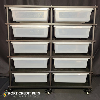 R90 RACK – REPTILE 5 LEVEL 10 BIN COMPLETE SYSTEM