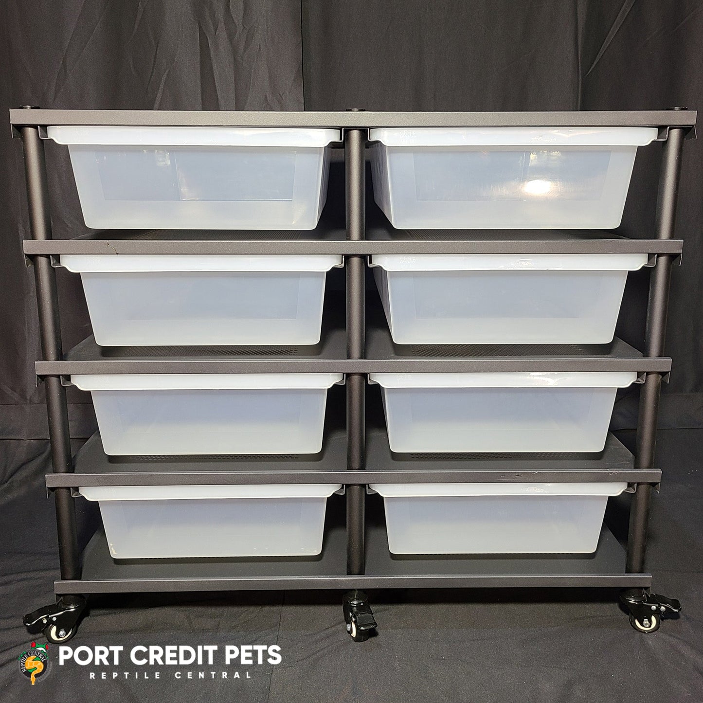 R140 RACK – REPTILE 4 LEVEL 8 BIN COMPLETE SYSTEM