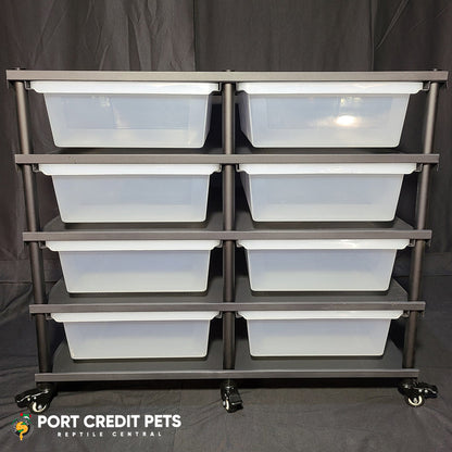 R140 RACK – REPTILE 4 LEVEL 8 BIN COMPLETE SYSTEM