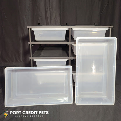 R140 RACK – REPTILE 4 LEVEL 8 BIN COMPLETE SYSTEM