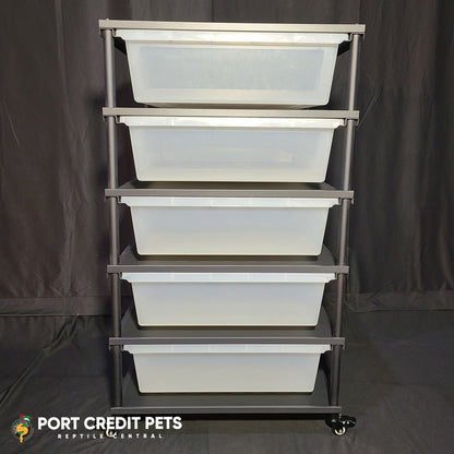 R160 RACK - REPTILE 5 LEVEL 5 BIN COMPLETE SYSTEM