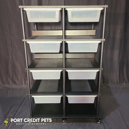 R104 LIZARD RACK – LIZARD REPTILE 4 LEVEL 8 BIN SPECIAL COMPLETE SYSTEM