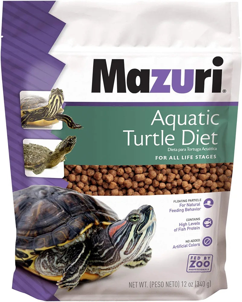 Mazuri | Nutritionally Complete Aqautic Turtle Food | Freshwater Formula - 12 Ounce