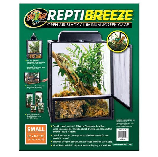Zoo Med™ ReptiBreeze® Open Air Black Aluminum Screen Cage Small