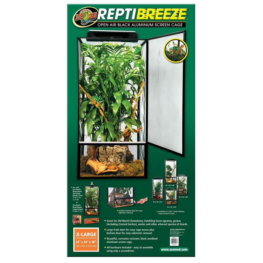 Zoo Med™ ReptiBreeze® Open Air Black Aluminum Screen Cage X-Large