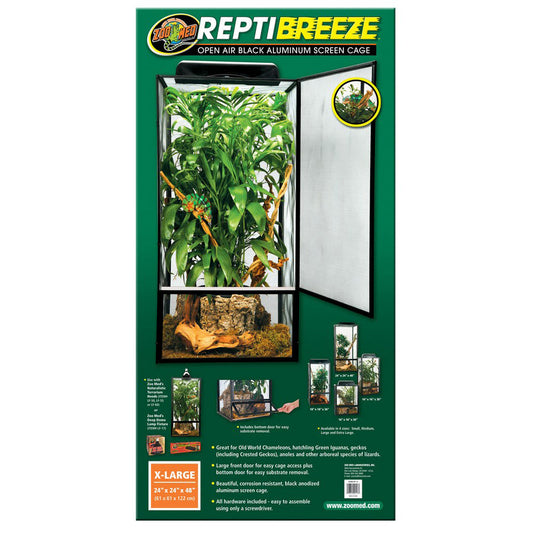 Zoo Med™ ReptiBreeze® Open Air Black Aluminum Screen Cage X-Large