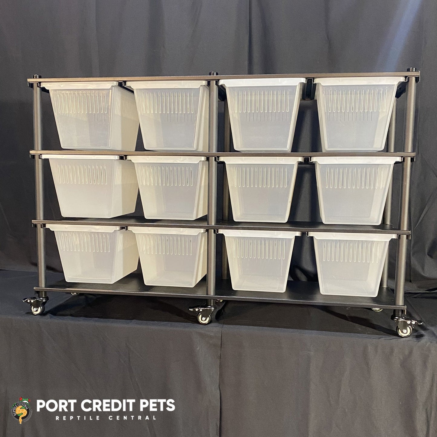 R88 RACK – ARBOREAL REPTILE 3 LEVEL 12 BIN COMPLETE SYSTEM
