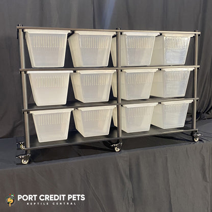 R88 RACK – ARBOREAL REPTILE 3 LEVEL 12 BIN COMPLETE SYSTEM