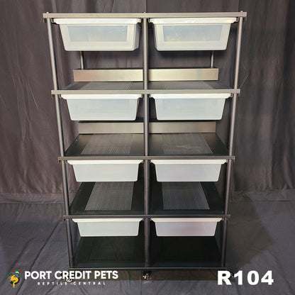 R104 LIZARD RACK – LIZARD REPTILE 4 LEVEL 8 BIN SPECIAL COMPLETE SYSTEM