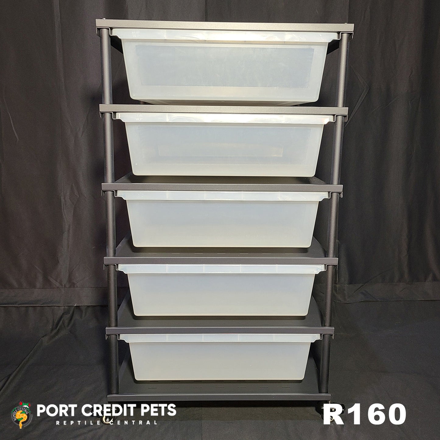 R160 RACK - REPTILE 5 LEVEL 5 BIN COMPLETE SYSTEM