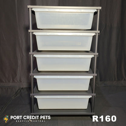 R160 RACK - REPTILE 5 LEVEL 5 BIN COMPLETE SYSTEM
