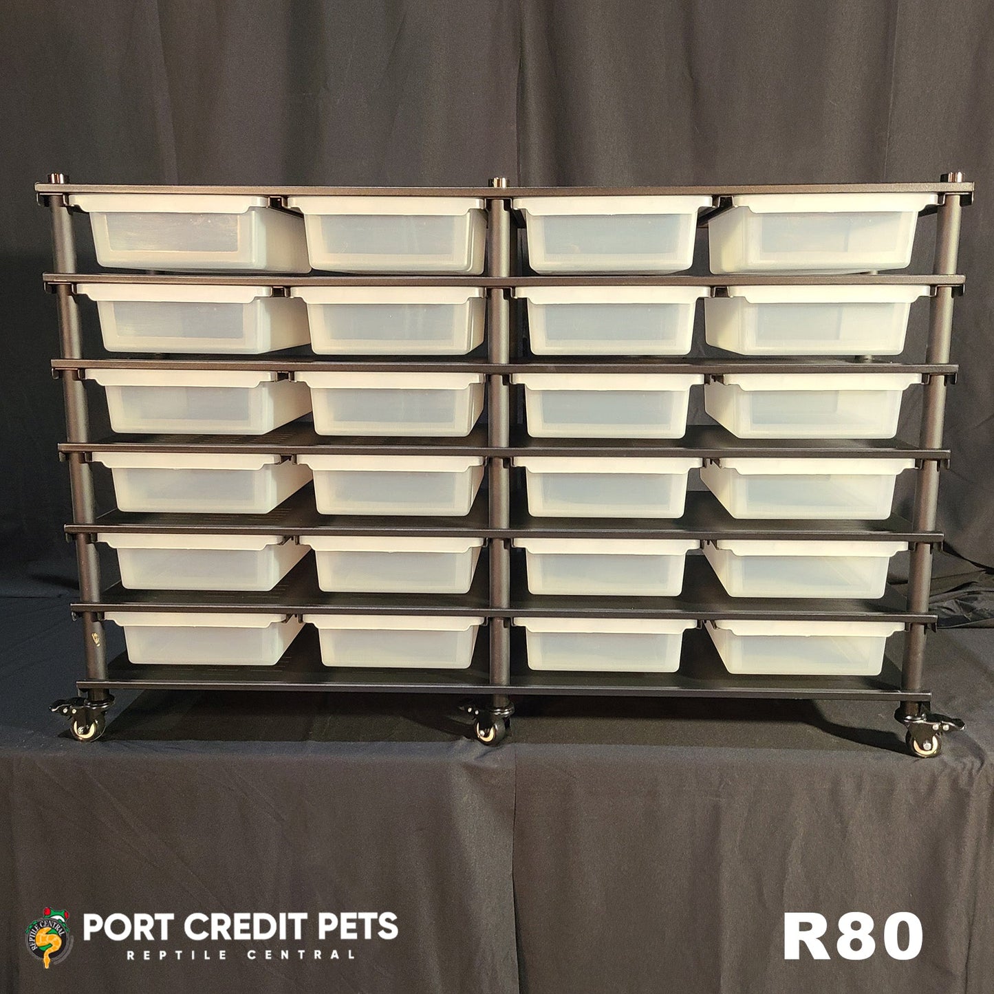 R80 RACK – REPTILE 6 LEVEL 24 BIN COMPLETE SYSTEM