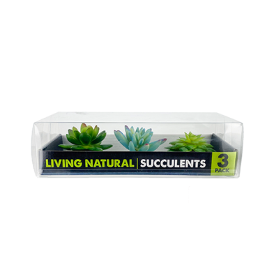 Succulents Blue/Green Plant Decorations (3pk)