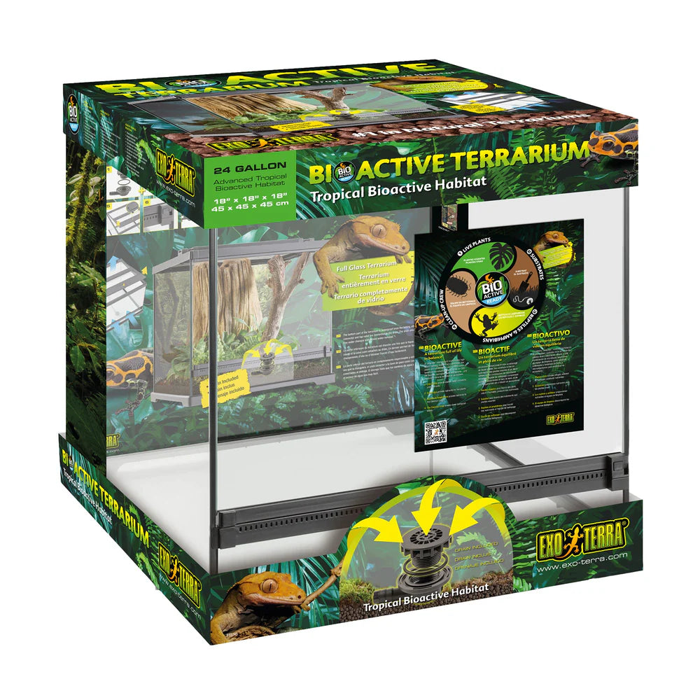 Exo Terra Terrarium - Advanced Amphibian Habitat - Small/Wide - 45 x 45 x 45 cm (18 x 18 x 18 in)