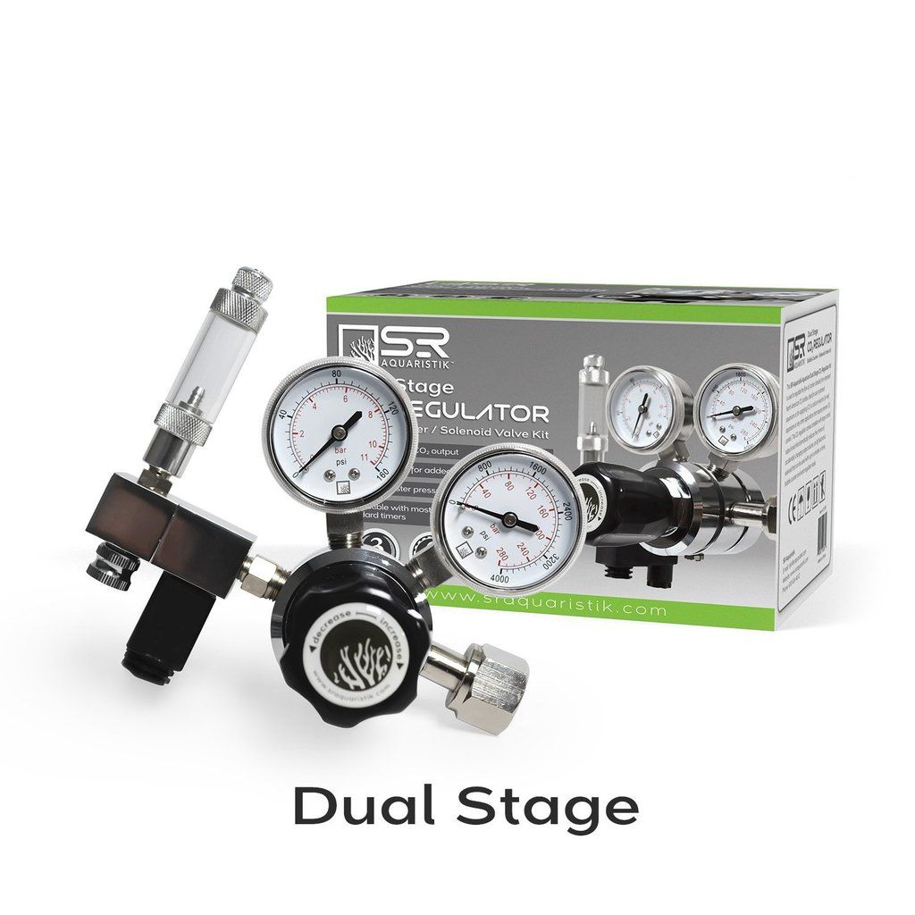 SR Aquaristik Dual Stage CO2 Regulator Kit with Bubble Counter and Solenoid Valve
