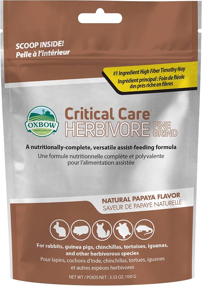 Oxbow Animal Health™ Critical Care® Herbivore Fine Grind Natural Papaya Flavor 100gm